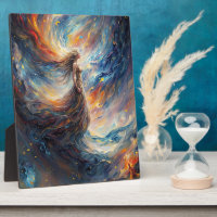 Celestial Woman in Fiery Cosmos Art