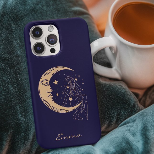 Celestial woman moon & stars,boho,elegant gold  Case-Mate iPhone case (Creator Uploaded)