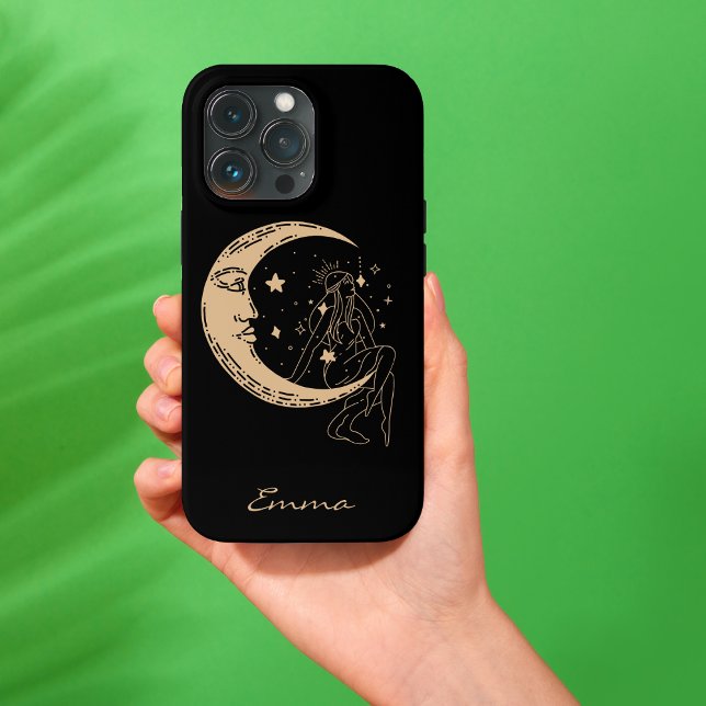 Celestial woman moon & stars,boho,elegant gold  Case-Mate iPhone case (Creator Uploaded)