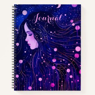 Celestial Woman Sky Goddess Moon Stars Journal