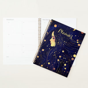Celestial Woman Sky Goddess Moon Stars Planner