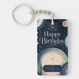Celestial Wonder Birthday Greeting Key Ring