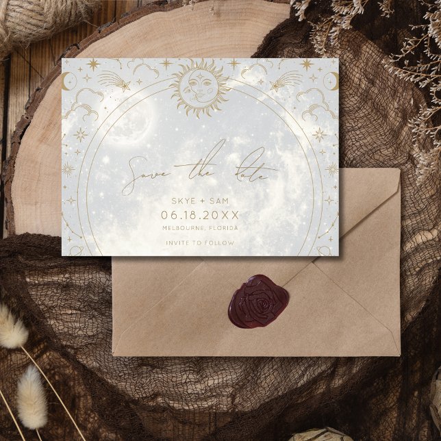 Celestial Written in the Stars Photo Wedding Save The Date (Celestial Written in the Stars Photo Wedding Save The Date)