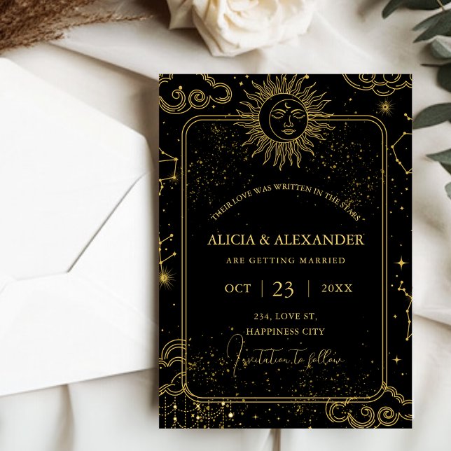 Celestial Written in the Stars Save the Date  Invitation (Celestial Written in the Stars Save the Date Invitation)