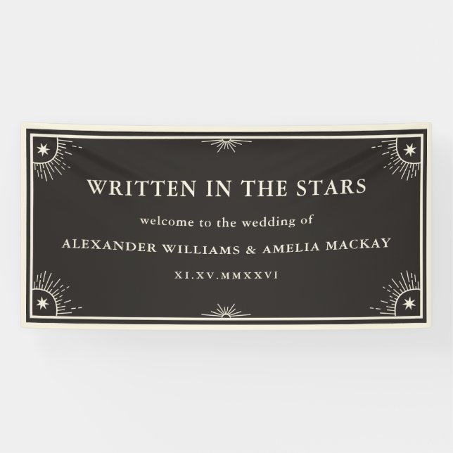Celestial written in the stars wedding sign Banner (Horizontal)