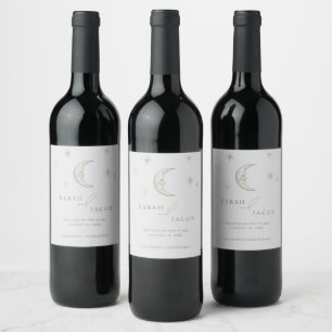 Celestial Written in the Stars Wedding Wine Label