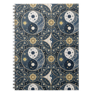 Celestial Yin Yang Mandala Design Pattern Art Notebook