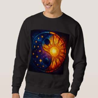 Celestial Yin Yang Stained Glass Art Sweatshirt