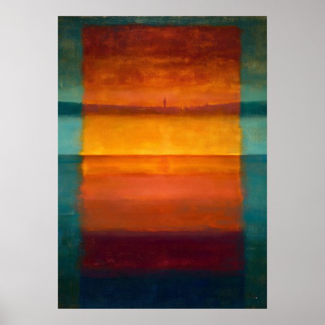 Celestial Zen Hidden Horizon Colour Field Abstract Poster (Front)