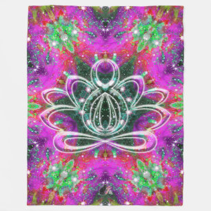 Celestial Zen Lotus Fleece Blanket