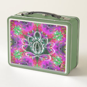 Celestial Zen Lotus Metal Lunch Box