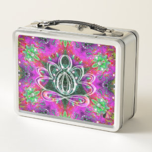 Celestial Zen Lotus Metal Lunch Box