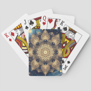 Celestial Zen Mandala Van Gogh Starry Night Nebula Playing Cards