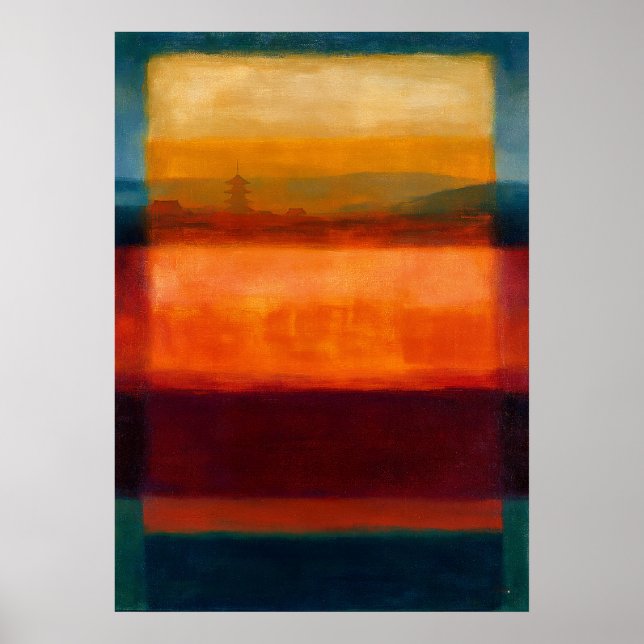 Celestial Zen Temple Horizon Colour Field Abstract Poster (Front)