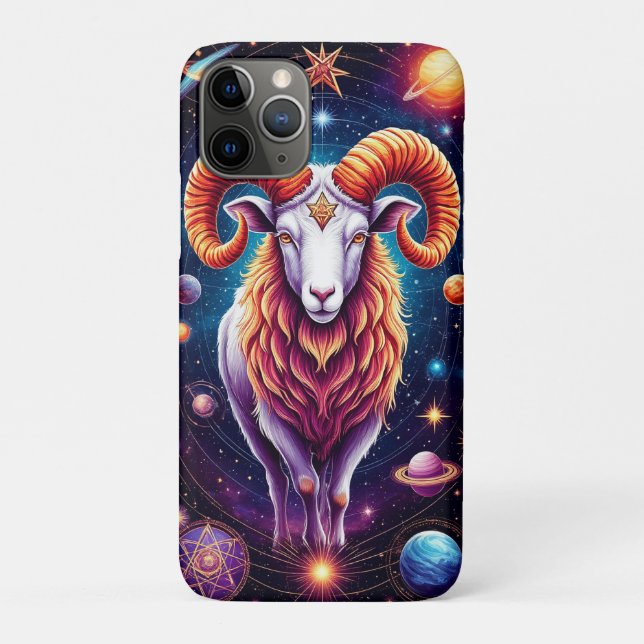 Celestial Zodiac Art Featuring a Cosmic Aries Case-Mate iPhone Case (Back)