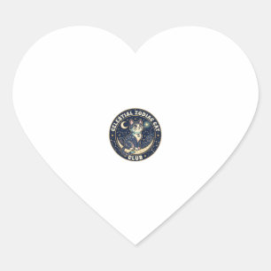 Celestial Zodiac Cat Cute Cat T-Shirt Design - Cel Heart Sticker