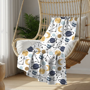 Celestial Zodiac Constellations Pattern Sherpa Blanket