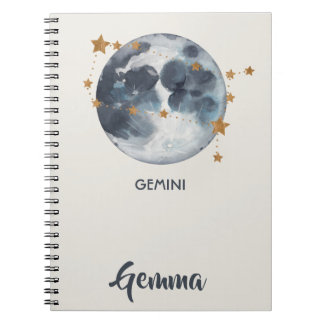 Celestial Zodiac Moon Stars Gemini Journal