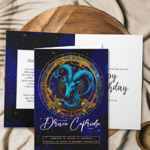 Celestial Zodiac Symbol Fantasy Capricorn Birthday Card