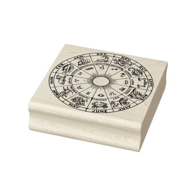 Celestial Zodiac Wheel Chart #1 Rubber Stamp (Stamp)