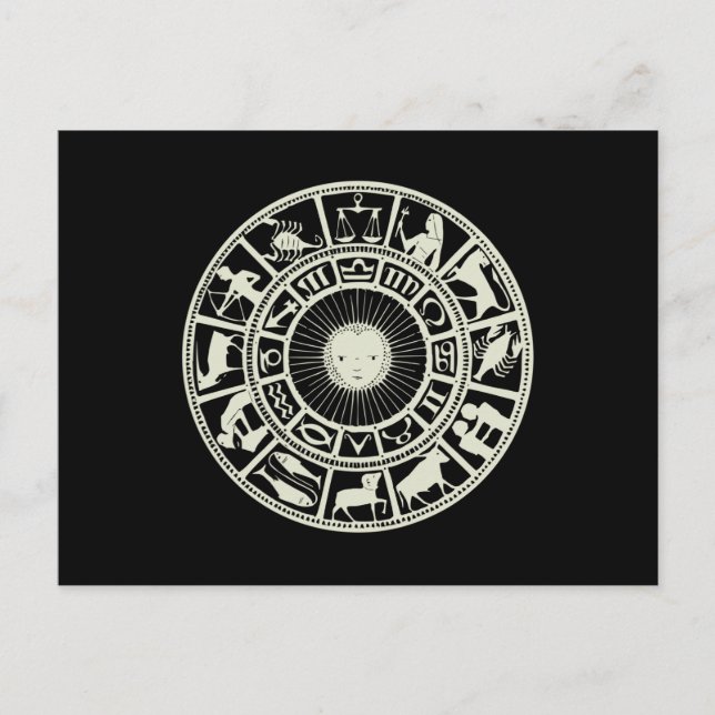 Celestial Zodiac Wheel Postcard (Front)