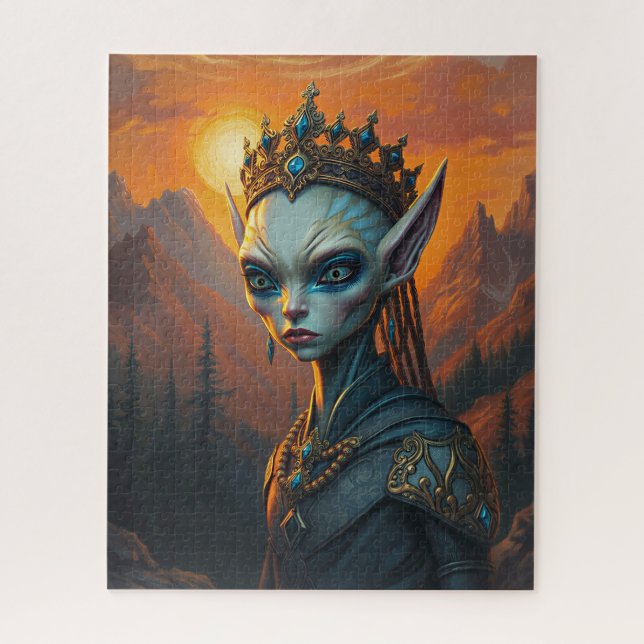 Celestialara Alien Elven Queen - Dark Fantasy Jigsaw Puzzle (Vertical)