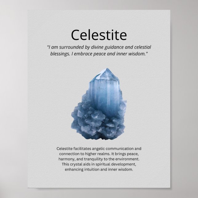Celestite Crystal Meaning Poster (Front)