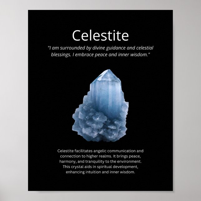 Celestite Crystal Stone Meaning Poster (Front)