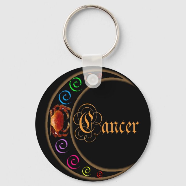 Celestrial Moons Zodiac Cancer Key Ring (Front)