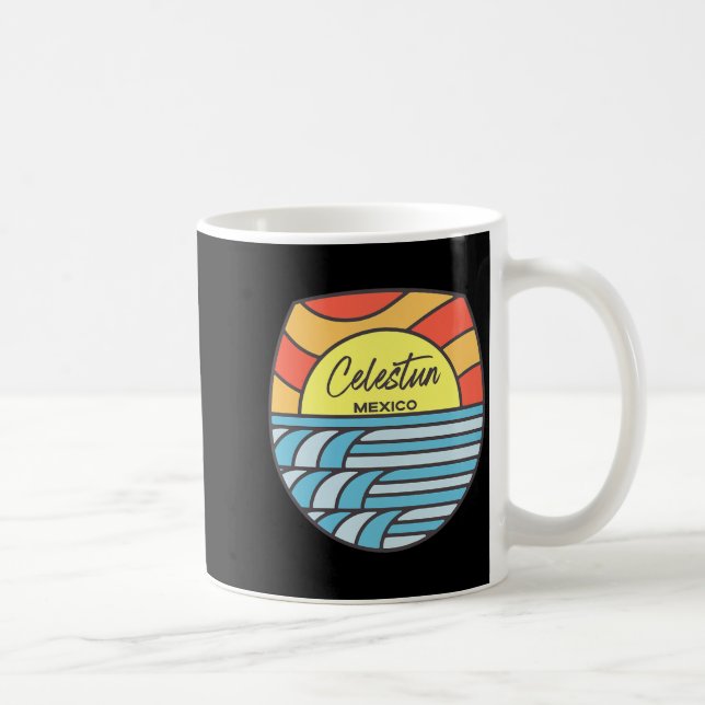 Celestun Beach Mexico Sunset Mexican Pride Coffee Mug (Right)
