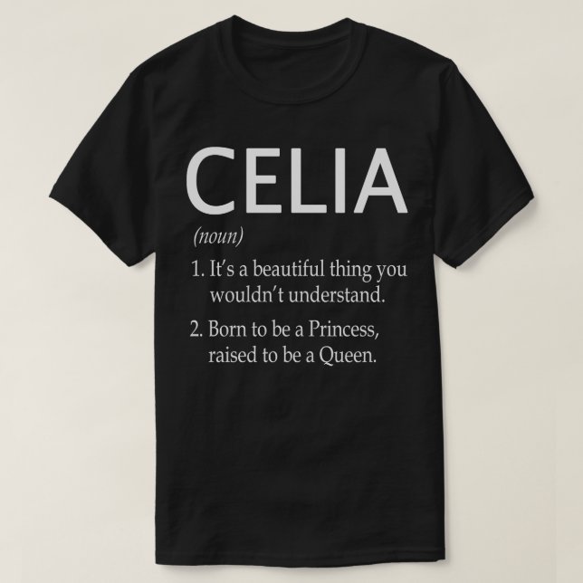 Celia Name Gift T-Shirt (Design Front)