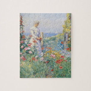 Celia Thaxter in Her Garden by Childe Hassam Jigsaw Puzzle