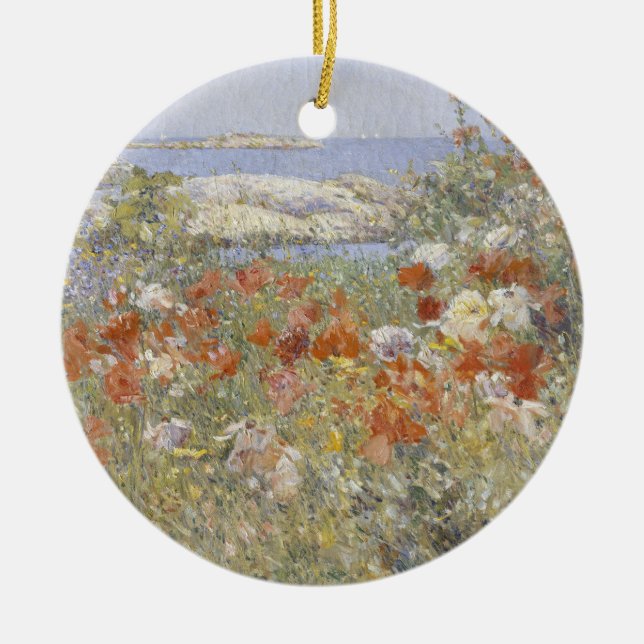 Celia Thaxter's Garden by Frederick Childe Hassam Ceramic Ornament (Front)