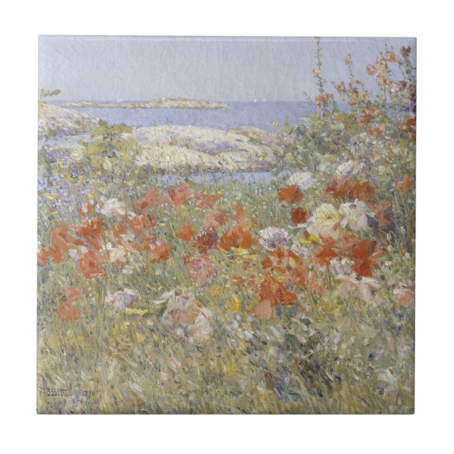 Celia Thaxter's Garden by Frederick Childe Hassam Ceramic Tile (Front)
