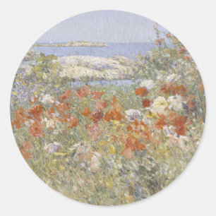 Celia Thaxter's Garden by Frederick Childe Hassam Classic Round Sticker