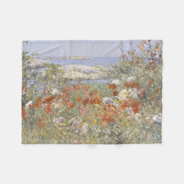 Celia Thaxter's Garden by Frederick Childe Hassam Fleece Blanket (Front (Horizontal))