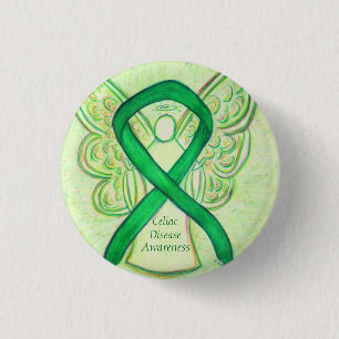 Celiac Disease Awareness Angel Ribbon Art Pin