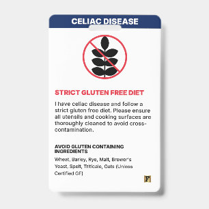 Celiac Disease Badge (US English) ID Badge