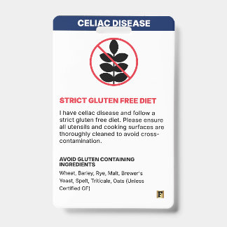 Celiac Disease Badge (US English) ID Badge