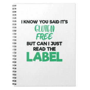 Celiac Disease Gluten Free Read The Label Gluten I Notebook