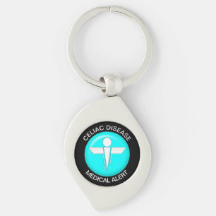 CELIAC DISEASE Medical Alert Metal Keychain