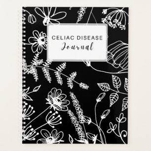 Celiac Disease Monthly Journal - Black & White Planner