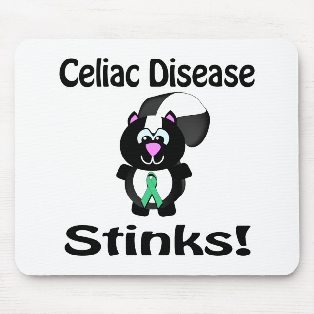 Celiac Disease Stinks Skunk Awareness Design Mouse Pad (Front)