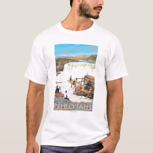 Celilo Falls Fishing Vintage Travel Poster T-Shirt