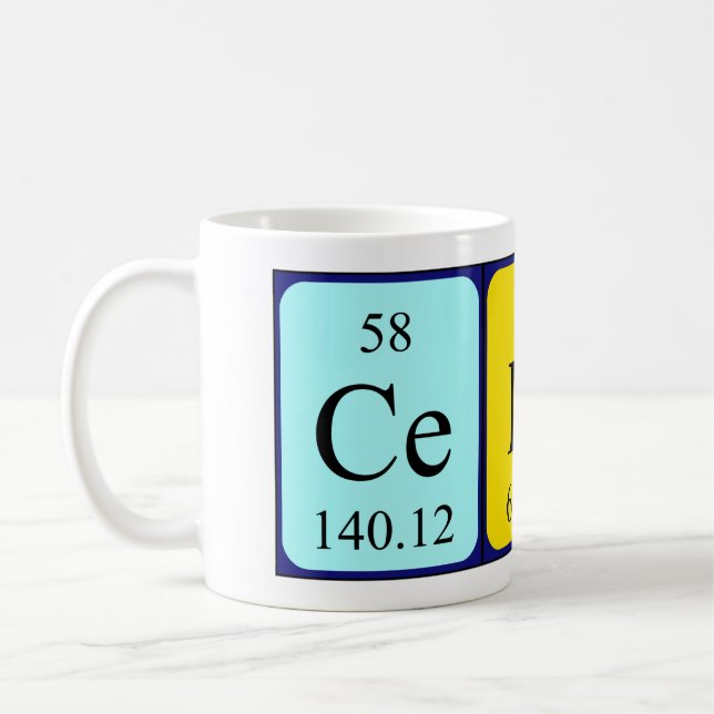 Celin periodic table name mug (Left)