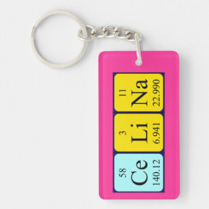 Celina periodic table name keyring