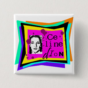 Celine Dion - pop art 15 Cm Square Badge
