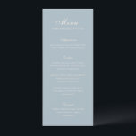 Celine Muted Blue Elegant Wedding Menu<br><div class="desc">Classic wedding menus featuring a simple and timeless design with elegant script and traditional serif fonts.</div>