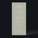 Celine Muted Green Elegant Wedding Menu<br><div class="desc">Classic wedding menus featuring a simple and timeless design with elegant script and traditional serif fonts.</div>