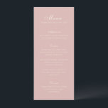 Celine Pink Elegant Wedding Menu<br><div class="desc">Classic wedding menus featuring a simple and timeless design with elegant script and traditional serif fonts.</div>